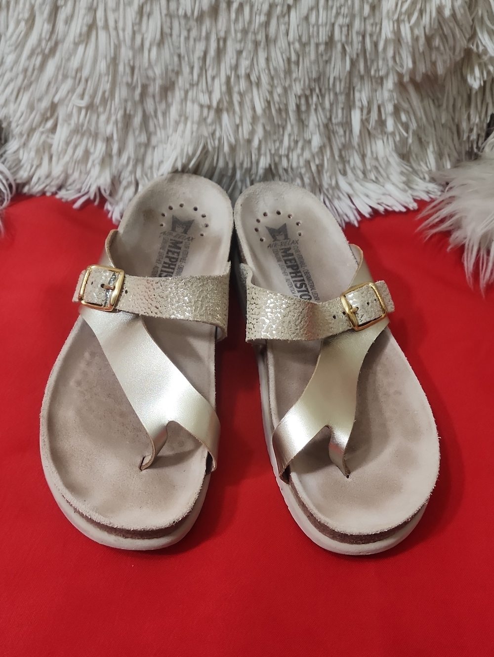 Mephisto Women's Helen Metallics Sand Havana Leather Sandal